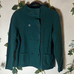 Talbots Teal Double-Breasted Pea Coat
